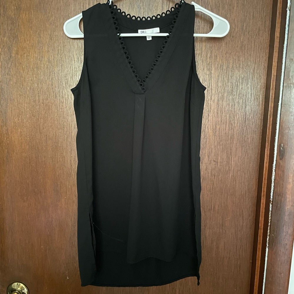 Black V-neck blouse tank
